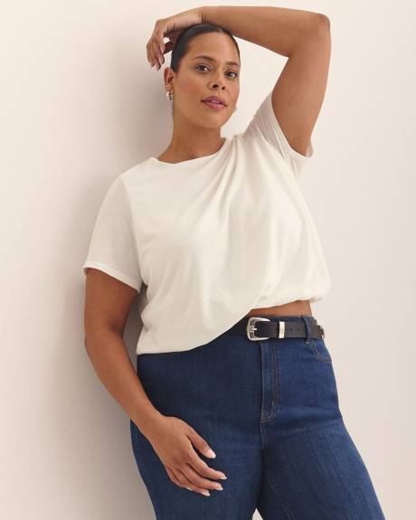 Bubble-Hem Short-Sleeve Top