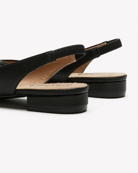 Wide Width, Black Low-Heel Slingback Shoe - LifeStride