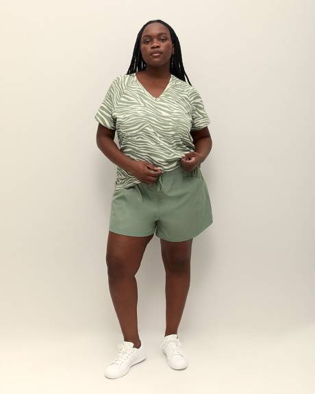 Responsible, 4-Way Stretch Bermuda Shorts with Perforated Detail