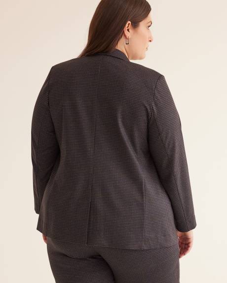 Plaid Ponte de Roma Jacket with Low Lapels