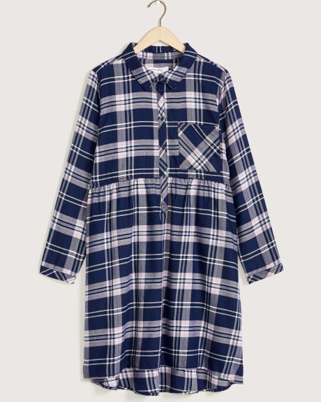 Plaid A-Line Shirt Dress - In Every Story