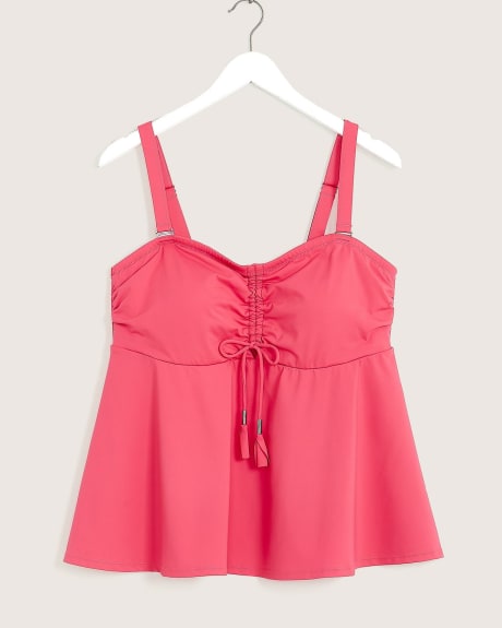 Pink Swing Bandeau Tankini Top with Tie