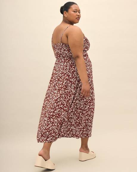 Robe longue imprimée sans manches, tissu responsable