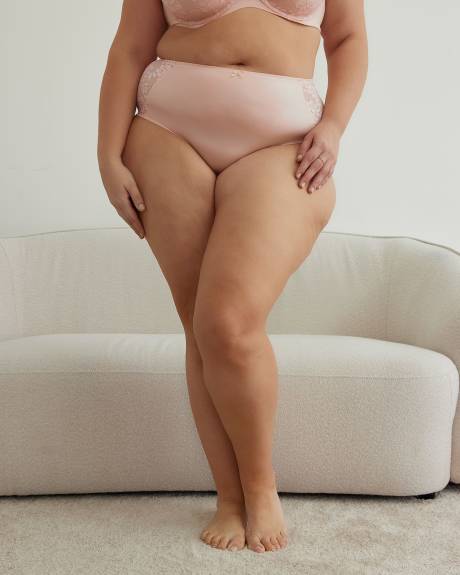 Satin Microfibre Brief with Lace and Bow - ti Voglio
