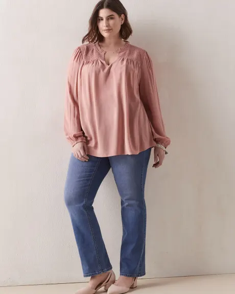 Solid Blouse With Balloon Sleeves - In Every Story