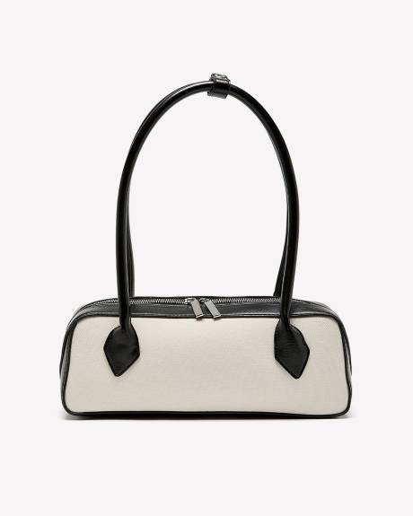 Black and White Baguette Canvas Bag