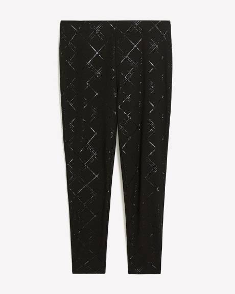 Responsible, Black Legging Plaid Foil Print - PENN. Essentials