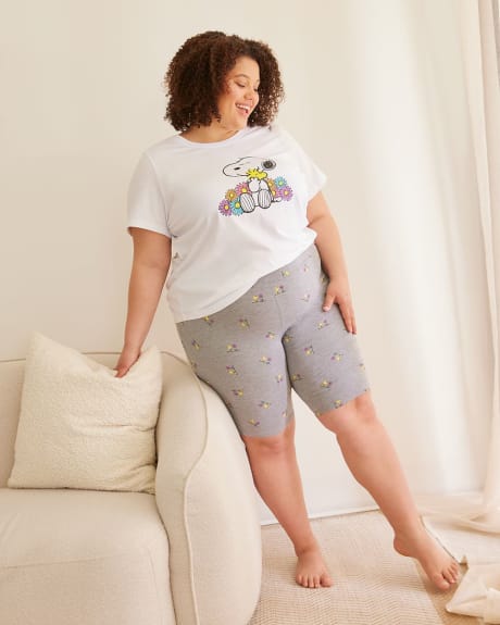 Pajama Short with Snoopy All-Over Print - ti Voglio