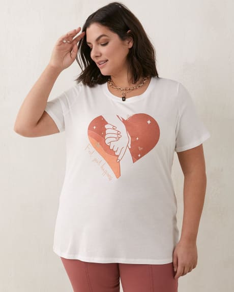 Printed U-Neck Boyfriend Tee