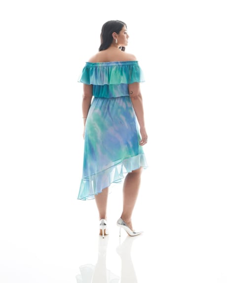 Off-Shoulder Asymmetrical Tiered Midi Dress - Addition Elle