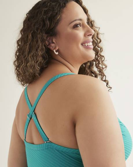 Diagonal Jacquard Lounge Tankini Top