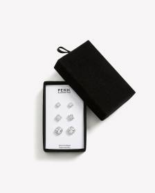 Boucles d'oreilles boutons avec zircon cubique, ens. de 3