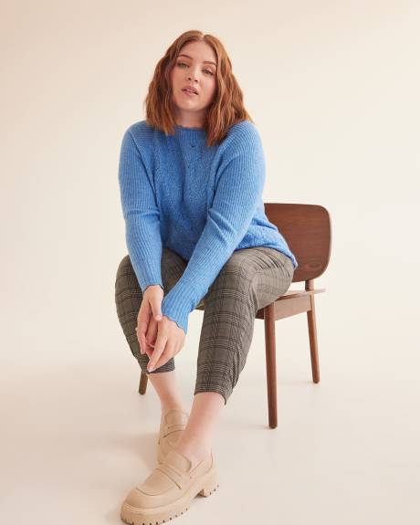 Pointelle Sweater with Scallop Edges