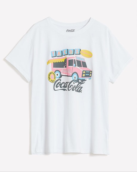 Crewneck License T-shirt with Coca-Cola Print