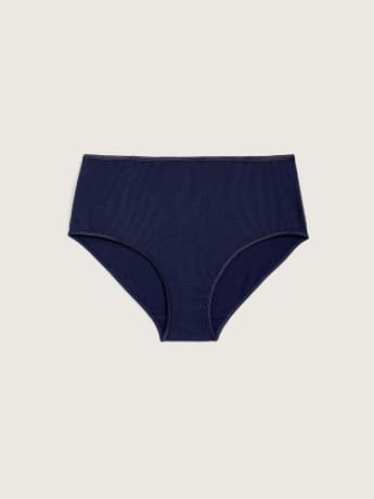 Solid Ribbed Brief with Shiny Waistband - tiVOGLIO