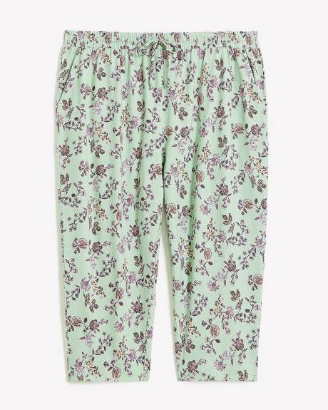 Pantalon de pyjama capri vert fleuri - ti Voglio