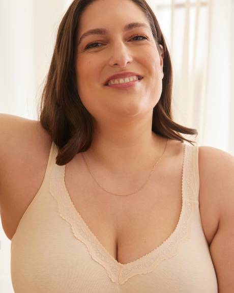 Soutien-gorge en coton chiné sans armatures avec dentelle - ti Voglio