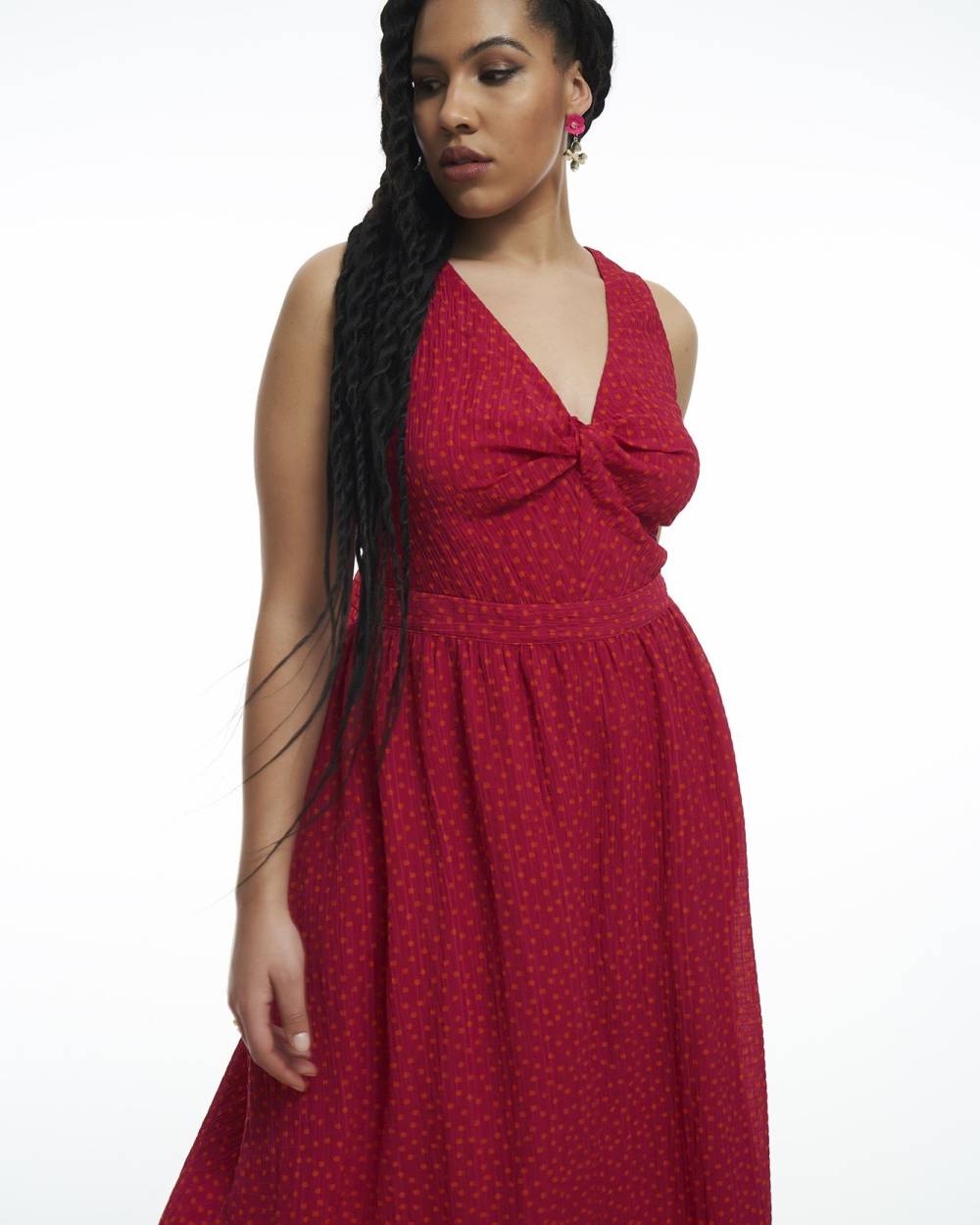 Woven Textured Maxi Dress with Open Tied Back Addition Elle Penningtons