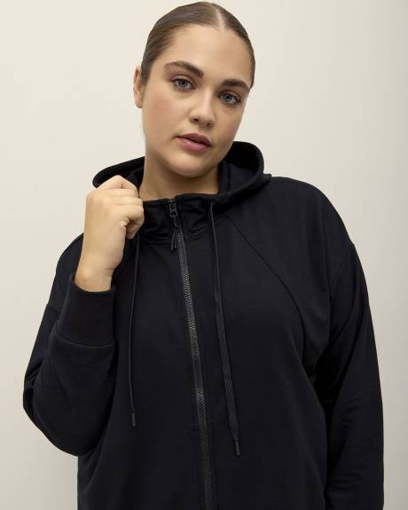 Black French Terry Hooded Jacket - Active Zone