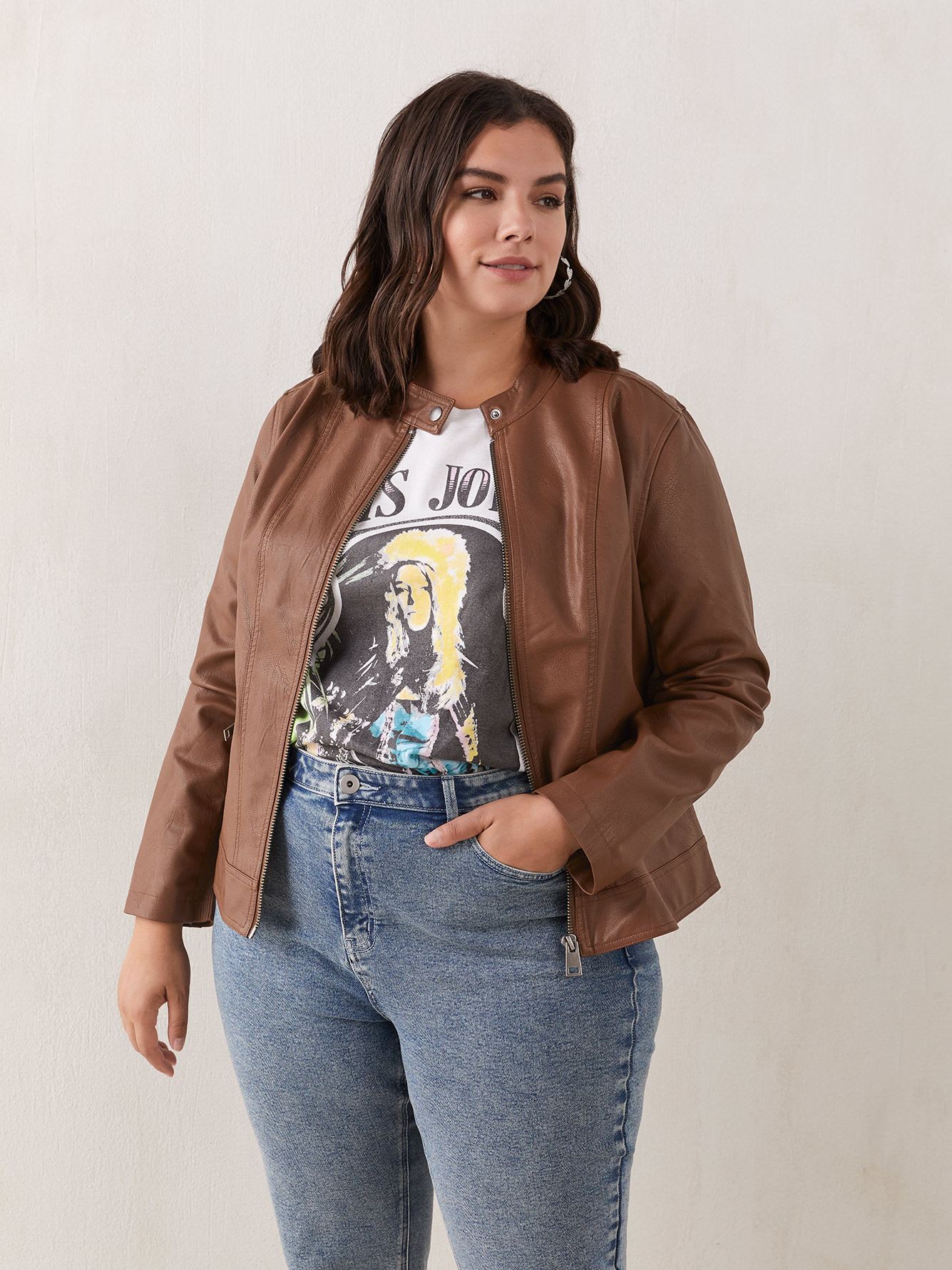 Short Faux-Leather Jacket - In Every Story | Penningtons