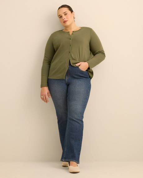 Haut &agrave; manches longues, col rond