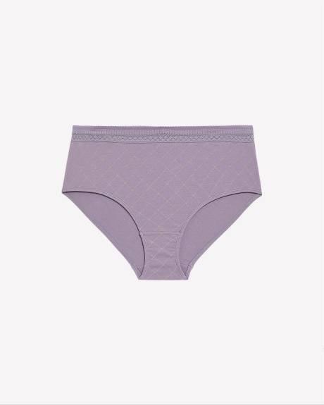 Culotte classique en coton carreauté avec bande de taille en dentelle - ti Voglio