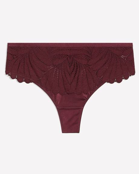 Lace and Mesh Thong - Déesse Collection