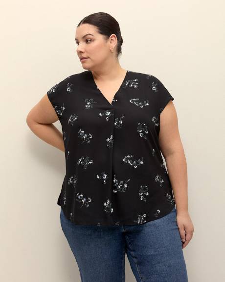 Responsible, Cap-Sleeve V-Neck Blouse