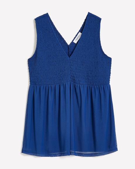 Haut évasé en tricot à maille et smocks - Addition Elle
