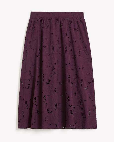 Embroidered Cotton Full Skirt - Addition Elle