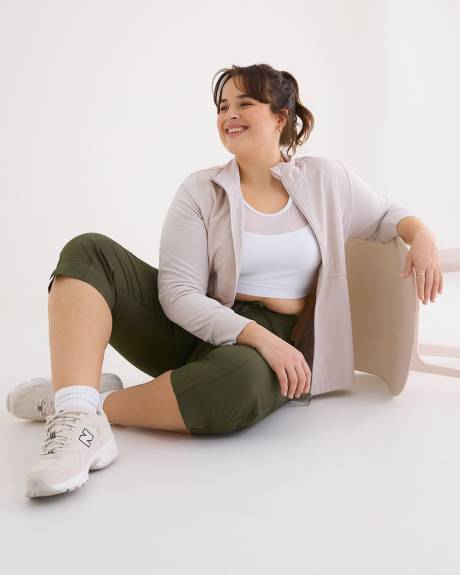 Cotton Capri with Ribbed Waistband
