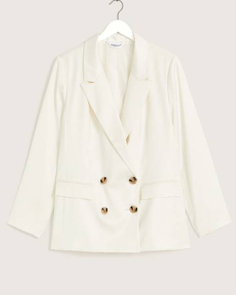 White Double-Breasted Blazer - Addition Elle