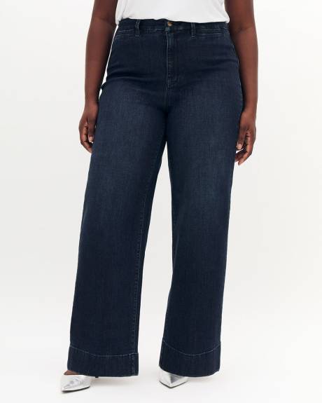 Pantalon en denim à jambe large, tissu responsable - Addition Elle