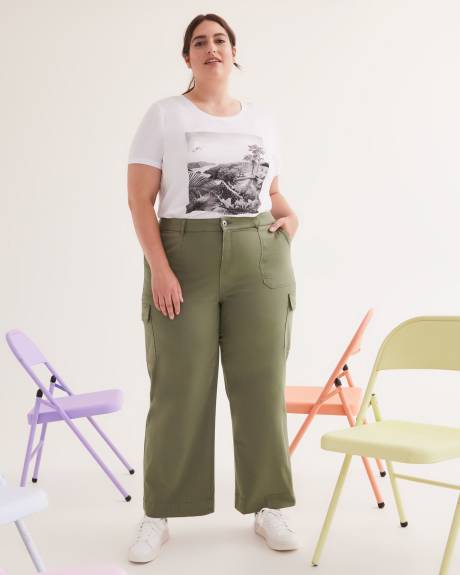 Cotton Wide-Leg Cargo Pant