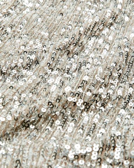 Sequins Knit Wrap Dress - Addition Elle