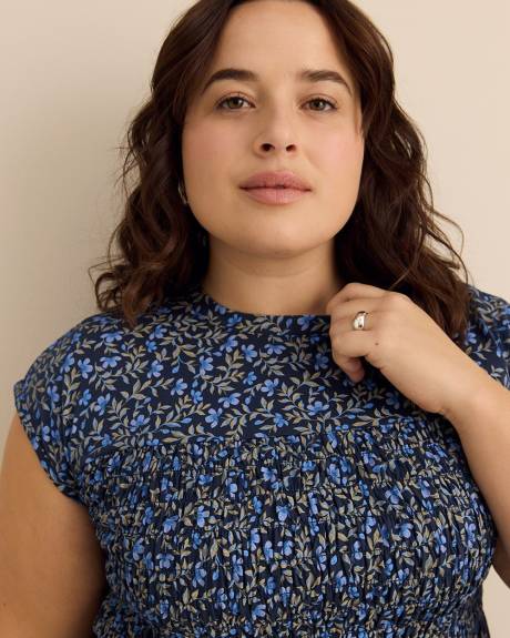 Haut &agrave; manches longues en tricot smock&eacute; - Addition Elle