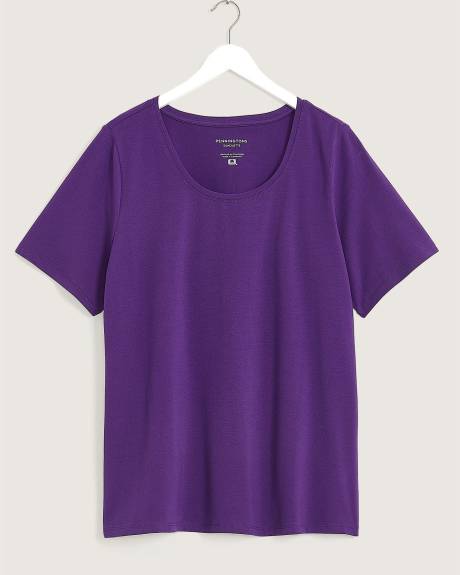 T-shirt à manches courtes et encolure ronde, coupe silhouette