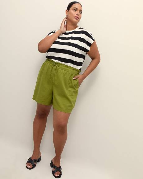Linen Blend Pull-On Short