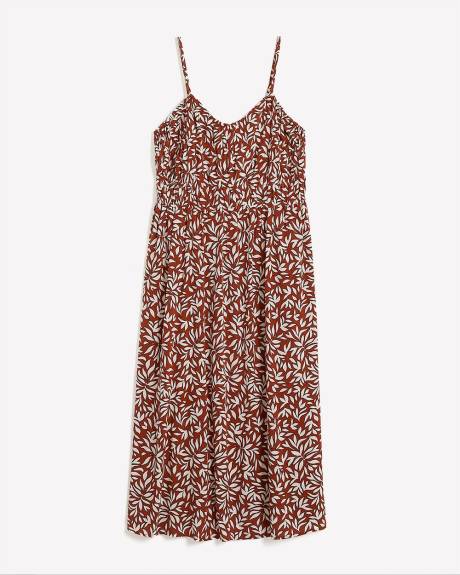 Robe longue imprimée sans manches, tissu responsable