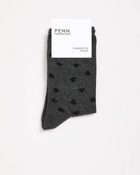 Chaussettes à rebords roulés avec coeurs