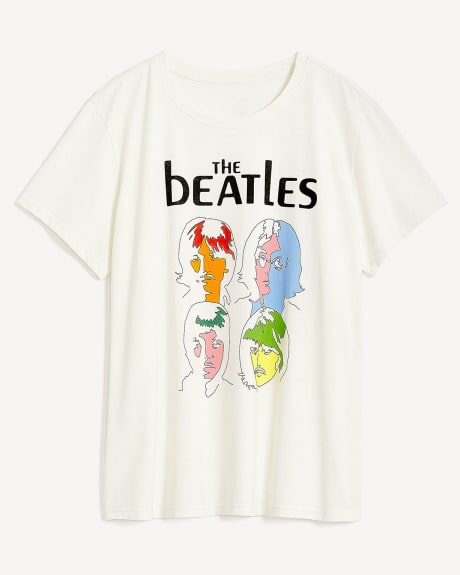 Cotton Blend T-Shirt with The Beatles Print