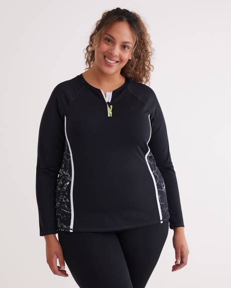 Long-Sleeve Rashguard with Built-In Bra - Active Zone