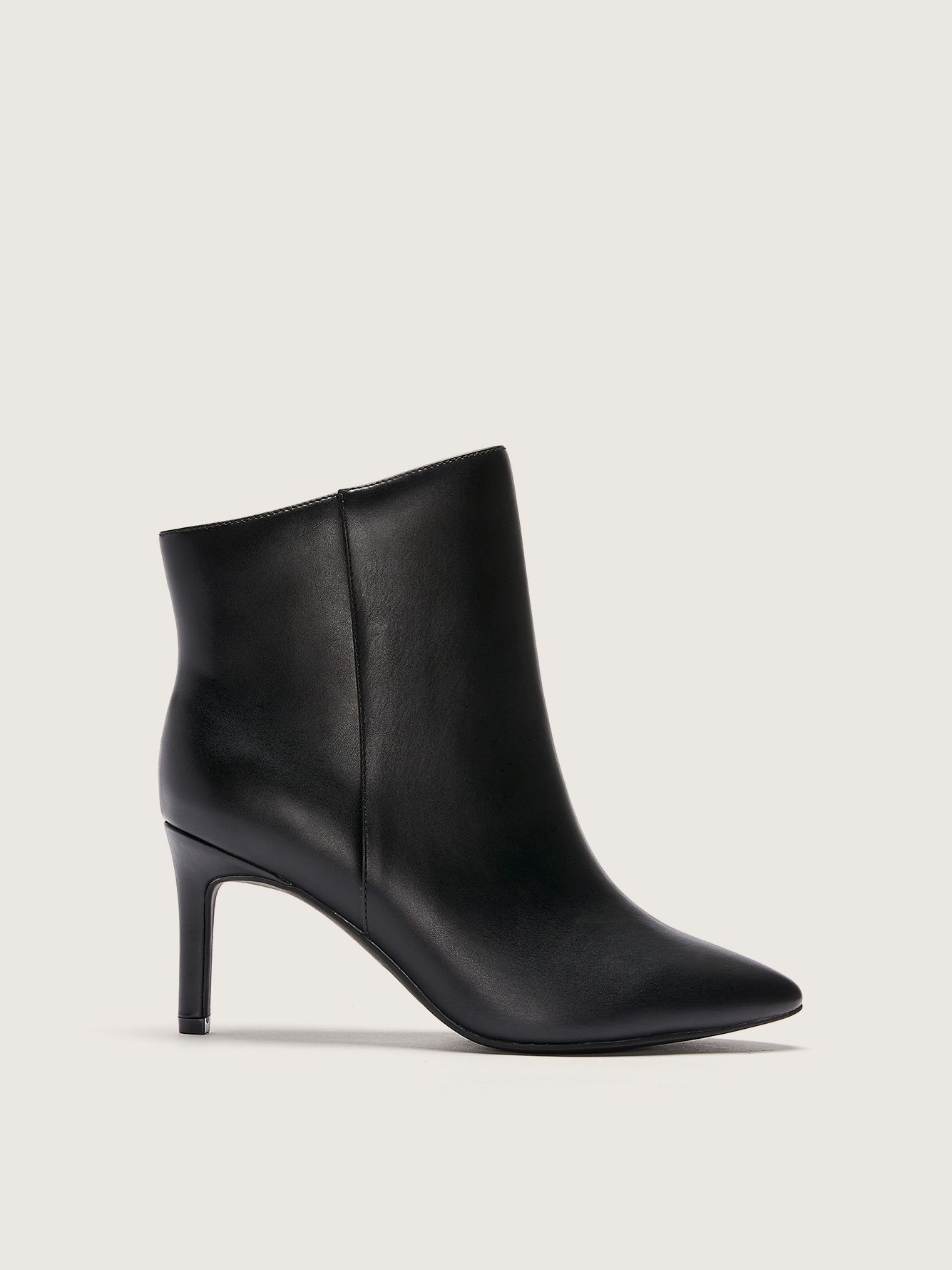 pointy booties with block heel