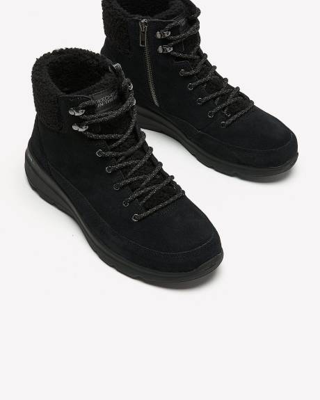 Wide Width, Sherpa-Lined Lace-Up Hiking Boots - Skechers