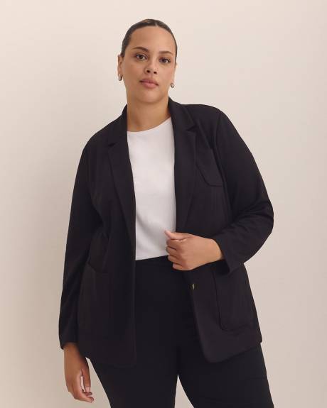 Responsible, Black Ponte de Roma Jacket with Tailoring Collar