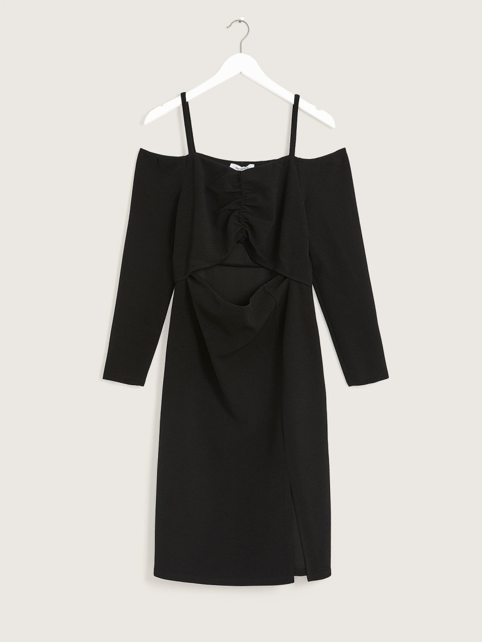 Black Off-the-Shoulder Long-Sleeve Dress - Addition Elle
