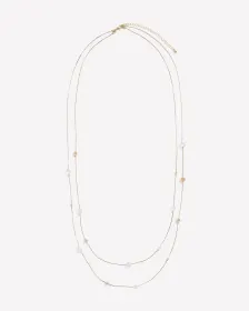 Two-Layer Long Necklace with Beads