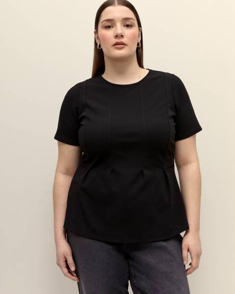 Fit and Flare Knit Top with Seam Details - Addition Elle