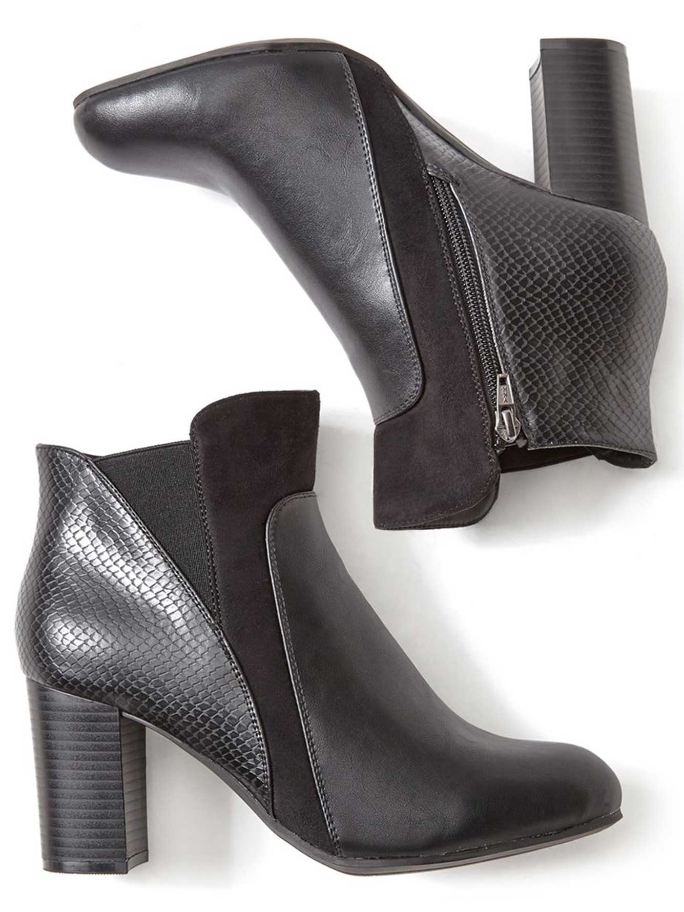 wide width high heel booties