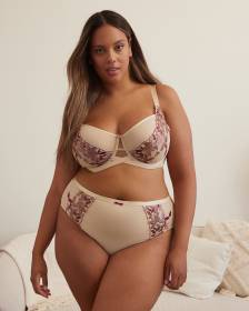 Unlined Balconette Bra with Embroidered Mesh - Déesse Collection